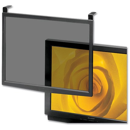 Screen Glass Filter / Anti-Glare-Radiation-Static / CRT & LCD / 16-17 inch / Black Frame