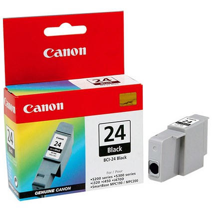 Canon BCI-24BK Inkjet Cartridge Page Life 130pp Black Ref 6881A002AA