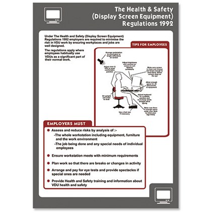 Stewart Superior Health and Safety Poster Laminated Display Screen Equipment H420xW595mm