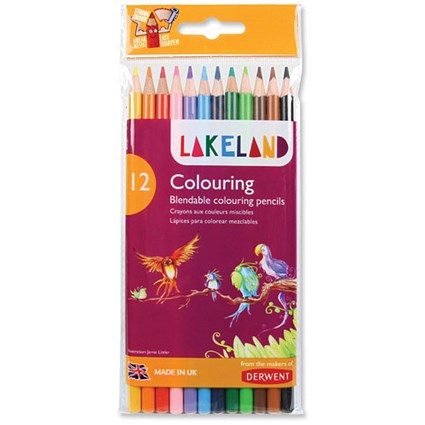 Lakeland Colouring Pencils Round-barrelled Soft Blendable Wallet Assorted [Pack 12]