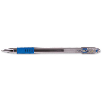 Pilot G-1 Grip Gel Rollerball Pen Broad 1.0mm Tip 0.6mm Line Blue [Pack 12]