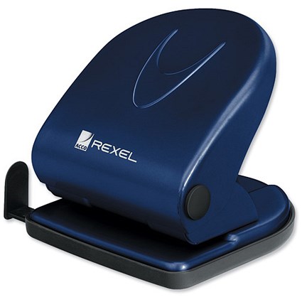 Rexel V220 Punch 2-Hole Metal Long-handled Capacity 20x 80gsm Blue
