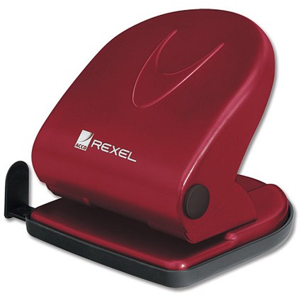 Rexel V220 Punch 2-Hole Metal Long-handled Capacity 20x 80gsm Red