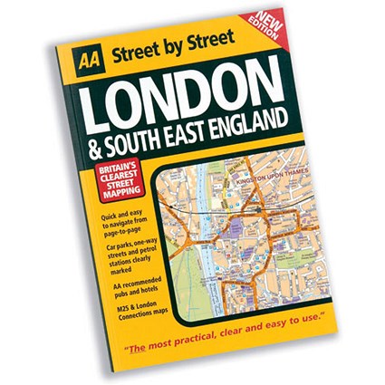 AA London and SE England Street Map Scale 1 to 25000 2.5 Miles to 1 Inch A4