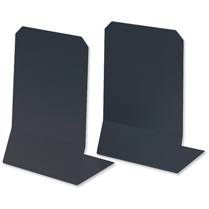 Helix Super Giant Bookends Metal with Fixing Holes W200xD150xH300mm Anthracite [Pack 2]