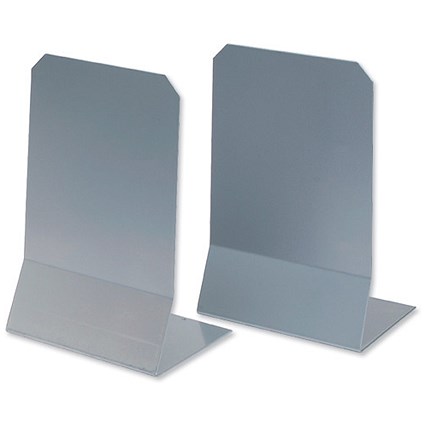 Helix Super Giant Bookends Metal with Fixing Holes W200xD150xH300mm Mercury [Pack 2]