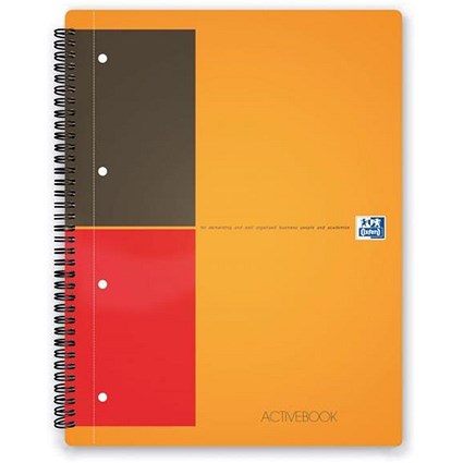Oxford International Activebook / A4+ / Perforated / 160 Pages+ Orange/Grey / Pack of 5