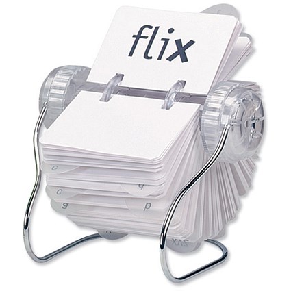 Rotadex Flix Rotary File Unit for 400 A7 105x74mm Cards Ice Clear