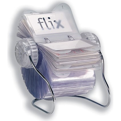 Rotadex Flix Business Card Unit 150 Sleeves for 100x60mm Cards Ice Clear