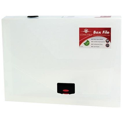 Concord Plastic Document Box / 60mm Spine / A4 / Clear