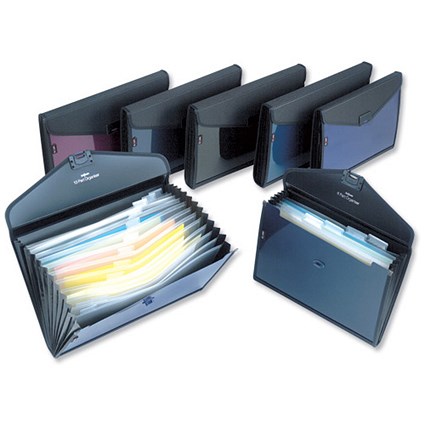 Snopake Zeon Expanding Organiser File 13 Part Foolscap Assorted