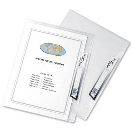 Snopake TabFile Polypropylene for 50 Sheets A4 Clear [Pack 5]