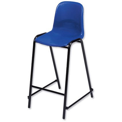 Trexus High Stool Polypropylene with Back H340mm Seat W520xD580xH610mm Blue
