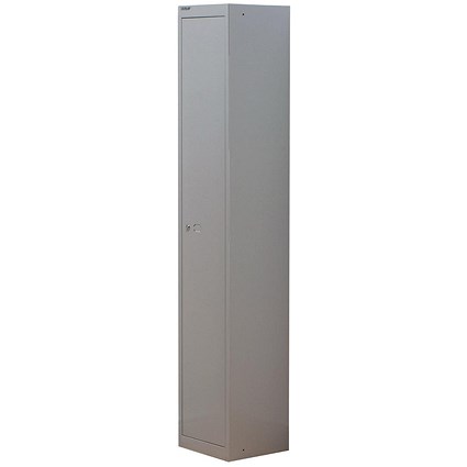 Bisley 1 Door Steel Locker, Depth 305mm, Grey