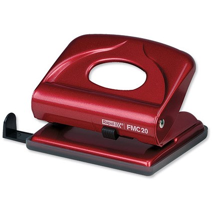 Rapid FMC20 Punch 2-Hole Metal Capacity 20x 80gsm Vulcan Red