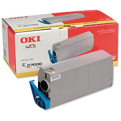 OKI Laser Toner Cartridge Page Life 10000pp Yellow [for C7000] Ref 41304209
