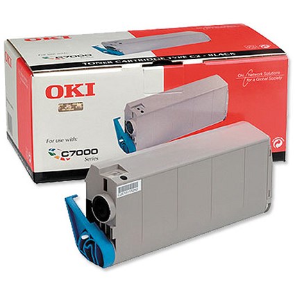 OKI Laser Toner Cartridge Page Life 10000pp Black [for C7000] Ref 41304212
