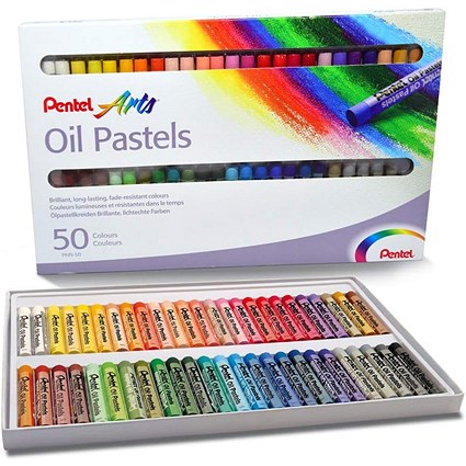 Pentel Arts Oil Pastels, Assorted, Pack of 50