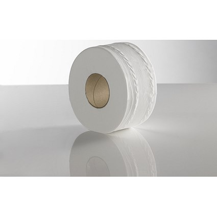 ValueX 100% Recycled Mini Jumbo Toilet Rolls, 2-Ply, 60mm Core, 150m, White, Pack of 12