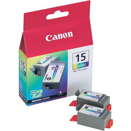 Canon BCI-15C Inkjet Cartridge Page Life 160pp Colour Ref 8191A002 [Pack 2]