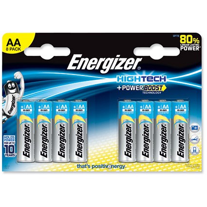 Energizer HighTech Battery Alkaline LR6 1.5V AA [Pack 8]