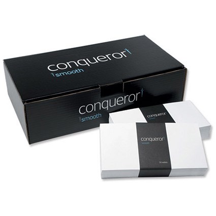 Conqueror Plain DL Wallet Envelopes/ Ultra Smooth / Diamond White / Peel & Seal / 120gsm / Pack of 500
