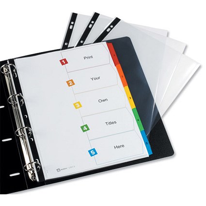 Avery Index Extra-wide Multipunched with Coloured Mylar Tabs 1-10 A4 White