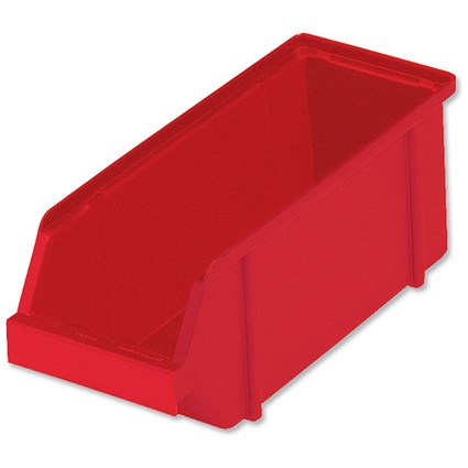 Raaco 5-460 Storage Bin Polypropylene Stackable W125xD300xH126mm Red Ref 116602 [Pack 6]