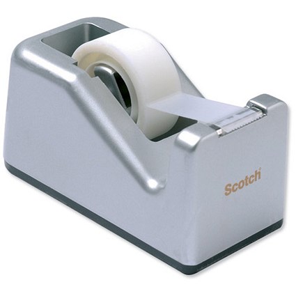 Scotch Magic Tape Compact Dispenser Desktop with 1 Roll 19mmx10m Silver