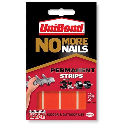 Unibond 'No More Nails' Strips / Ultra Strong / Permanent / Pack of 12