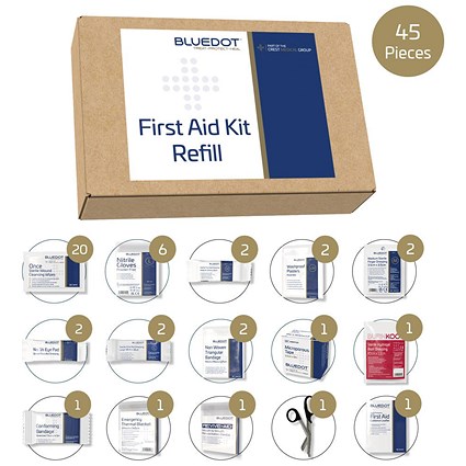 Blue Dot Small BS 8599-1 (2019) First-Aid Kit Refill -