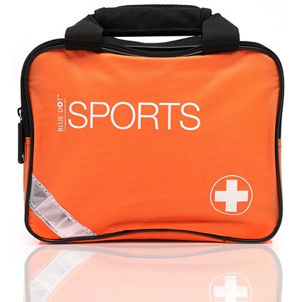 Blue Dot Medium Sports First Aid Kit in an Orange Bag -