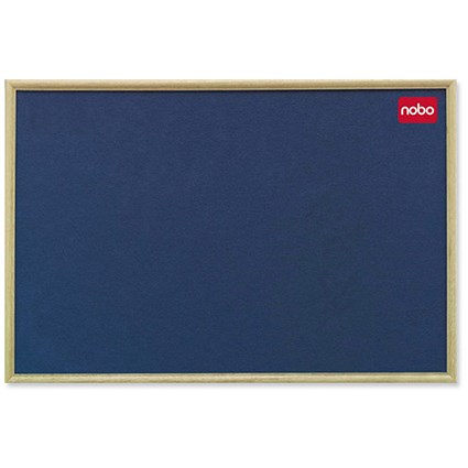 Nobo Classic Office Noticeboard / Natural Oak Finish / W900xH600mm / Blue