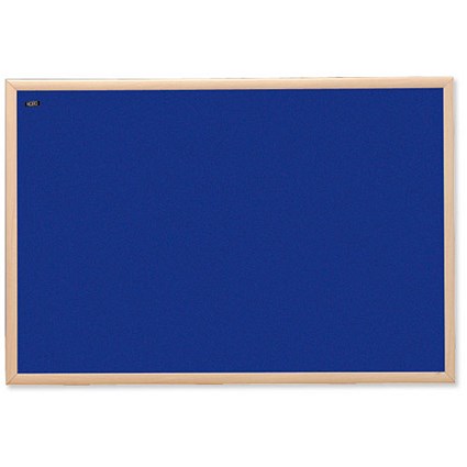 Nobo Classic Office Noticeboard / Natural Oak Finish / W1200xH900mm / Blue