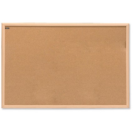 Nobo Classic Noticeboard / Cork / Natural Oak Finish / W600xH450mm
