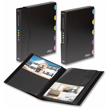 Eligo Photo Album Polypropylene with Colour-coded Tabs Capacity 144 W189xH232mm Black