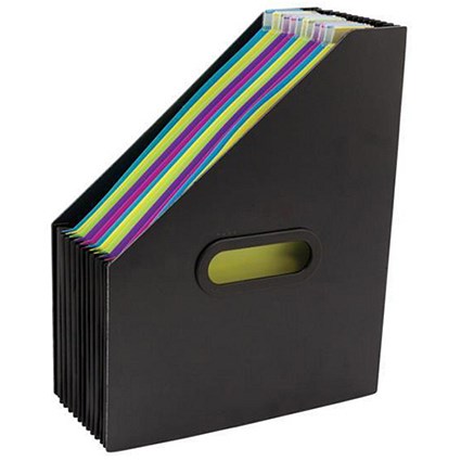 Concord Expanding Desk Organiser / Polypropylene / 13-Part / Portrait / Black