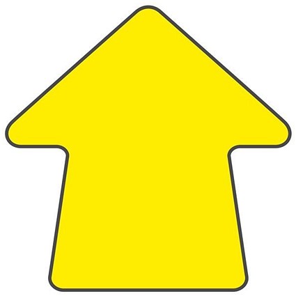 Beaverswood Warehouse Arrow Symbol Floor Signal Markers, PVC With Adhesive Backing, H90mmxW90mm, Yellow, Pack of 100