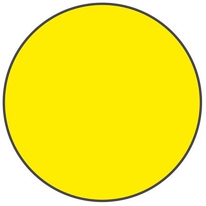 Beaverswood Warehouse Circle Symbol Floor Signal Markers, PVC With Adhesive Backing, 90mm Diameter, Yellow, Pack 100