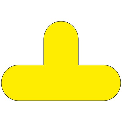Beaverswood Warehouse T-Shape Floor Signal Markers, PVC With Adhesive Backing, H200mmxW300mm, Yellow, Pack of 10