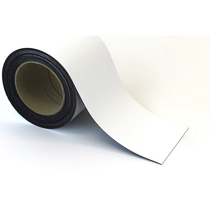 Beaverswood Magnetic Easy Wipe Warehouse Racking Strip, H100mmxW10m, White Beaverswood Magnetic Easy Wipe Warehouse Racking Strip, H100mmxW10m, White