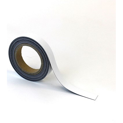 Beaverswood Magnetic Easy Wipe Warehouse Racking Strip, H25mmxW10m, White
