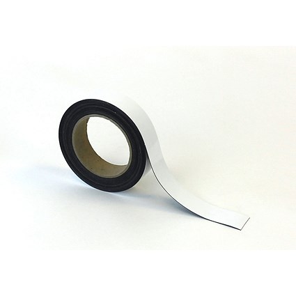 Beaverswood Magnetic Easy Wipe Warehouse Racking Strip, H30mmxW10m, White