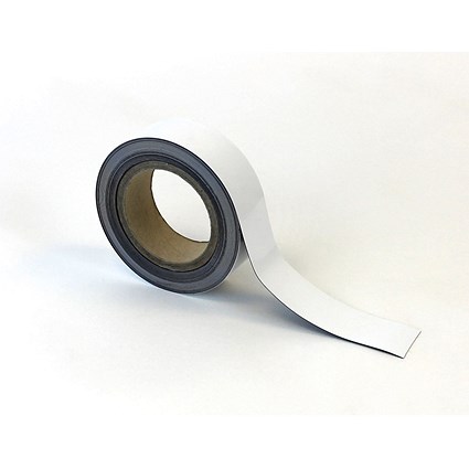 Beaverswood Magnetic Easy Wipe Warehouse Racking Strip, H40mmxW10m, White Beaverswood Magnetic Easy Wipe Warehouse Racking Strip, H40mmxW10m, White