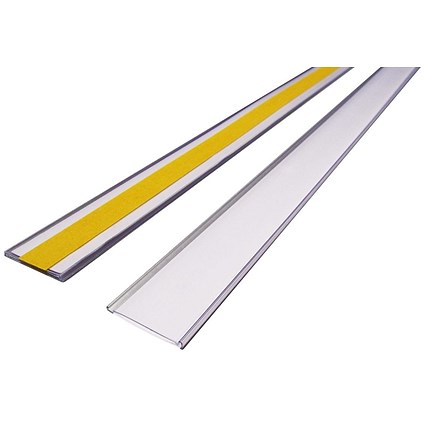 Beaverswood Self-Adhesive Ticket Holders With Card Insert For Shelving and Racking, H38mmxW1m, Pack of 10 Beaverswood Self-Adhesive Ticket Holders With Card Insert For Shelving and Racking, H38mmxW1m, Pack of 10