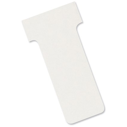 Nobo T-Cards 160gsm Tab Top 15mm W28x Bottom W16.5x Full H49mm Size 1 White [Pack 100]