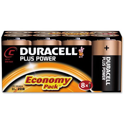 Duracell Plus Power Battery Alkaline 1.5V C [Pack 8]