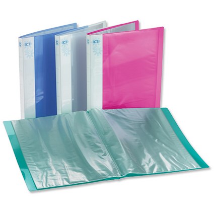 Rexel Ice Display Book 20 Pockets A4 Clear Covers [Pack 10]