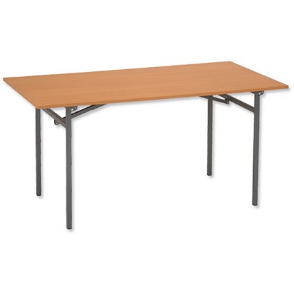 Trexus Folding Office Table Rectangular Robust Steel-framed W1500xD730xH725mm Beech