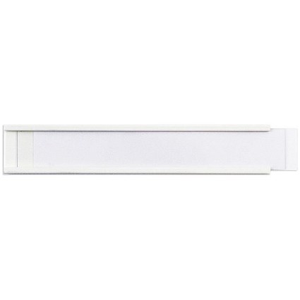 Beaverswood Self-Adhesive PVC Label Holder With Card For Shelving and Racking, H15mmxW80mm, White, Pack of 100